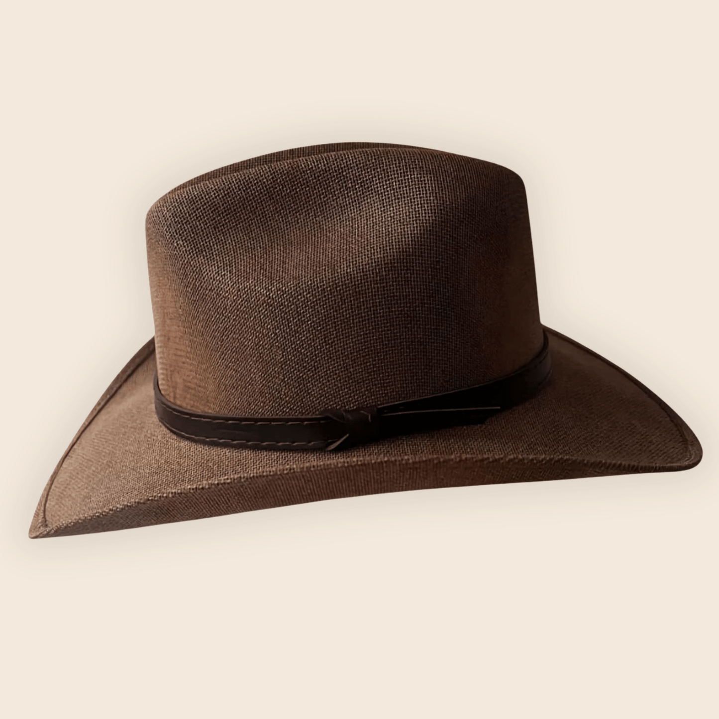 Sombrero Texana Yute Café (Caballero) - Monarcas Artesanías