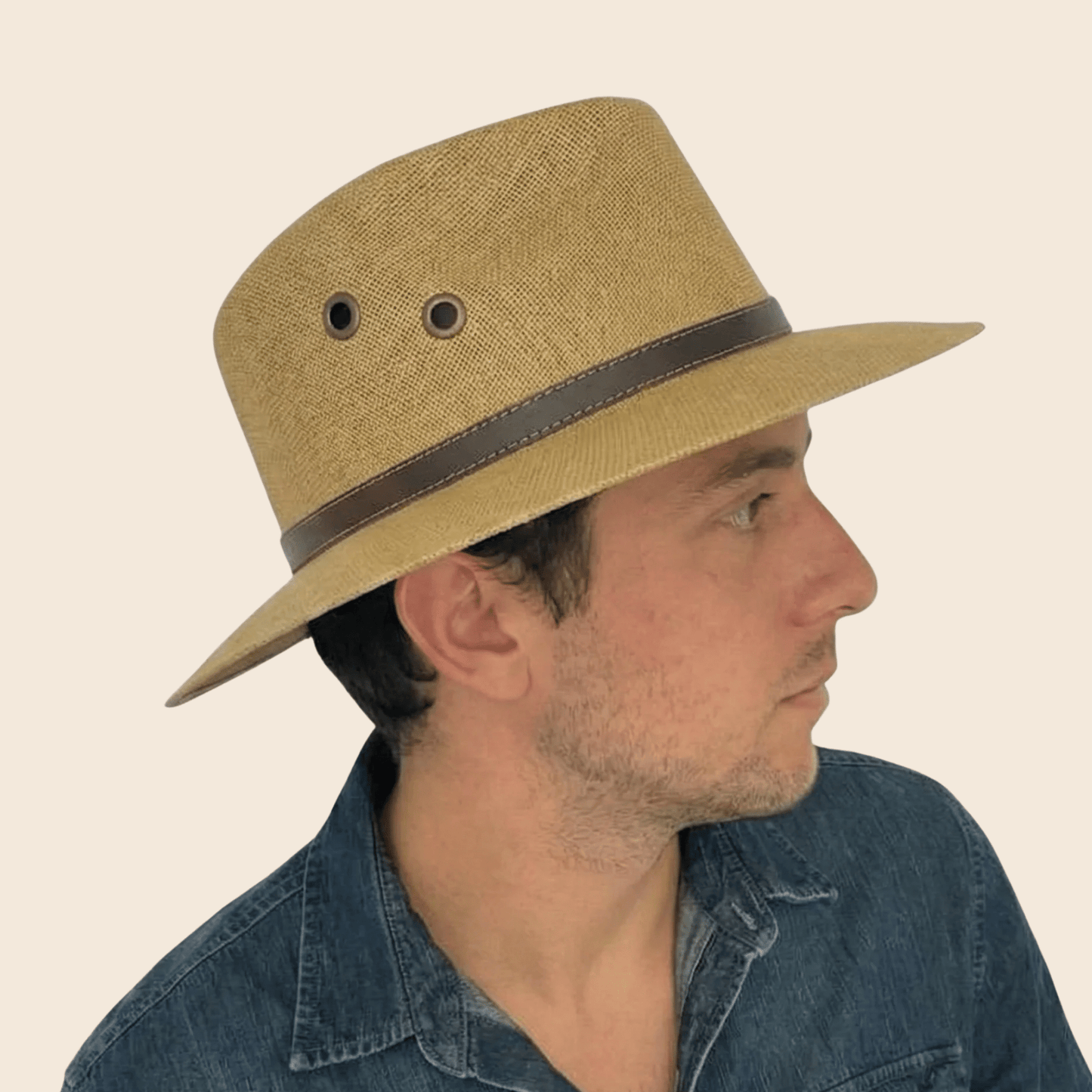 Sombrero Explorer Yute Caqui (Caballero) - Monarcas Artesanías
