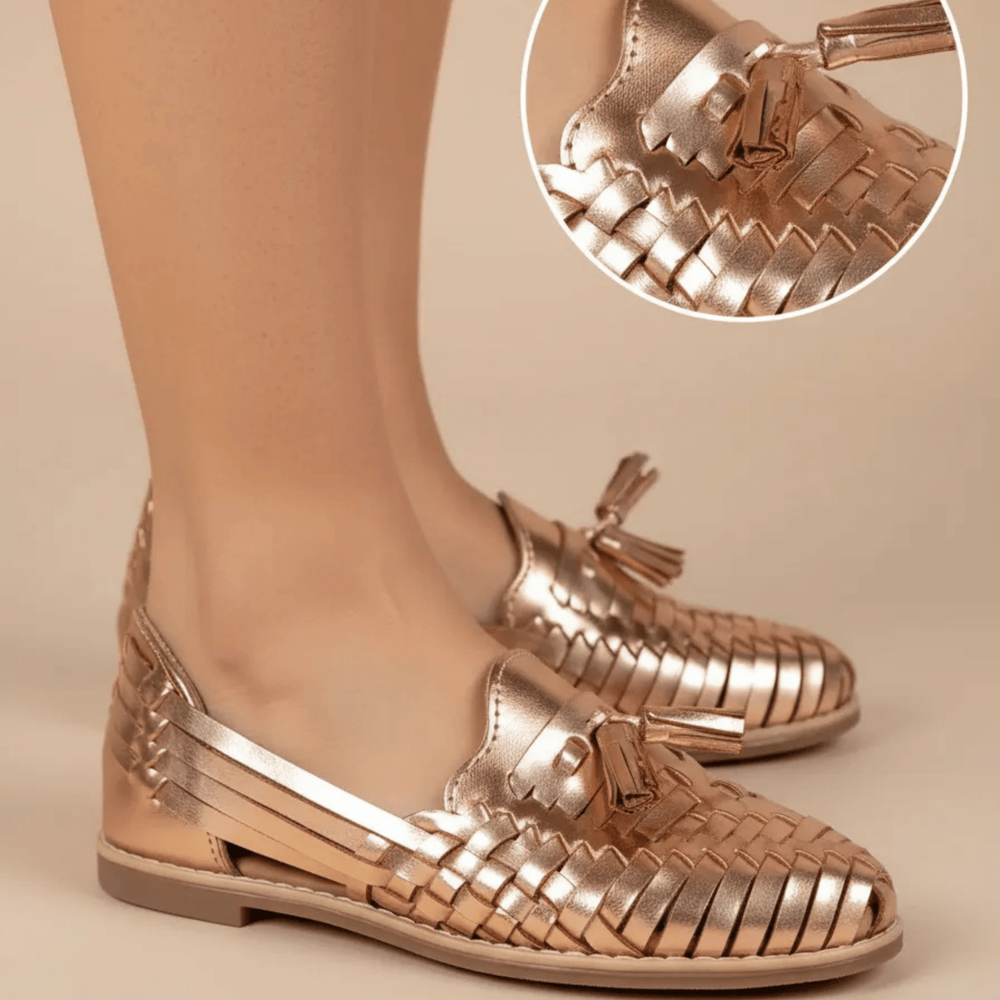 Flats Oro Rosado - Monarcas Artesanías