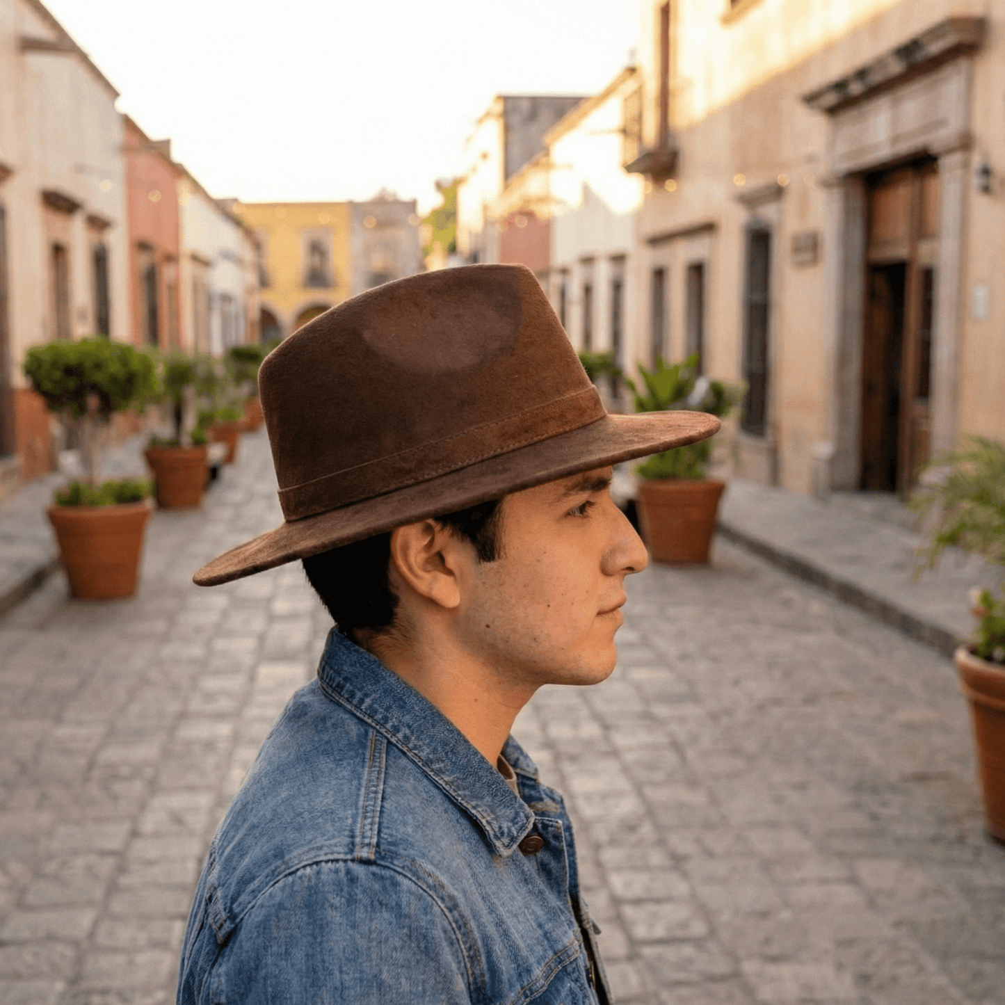 Sombrero Explorer Gamuza Cafe (Caballero) - Monarcas Artesanías