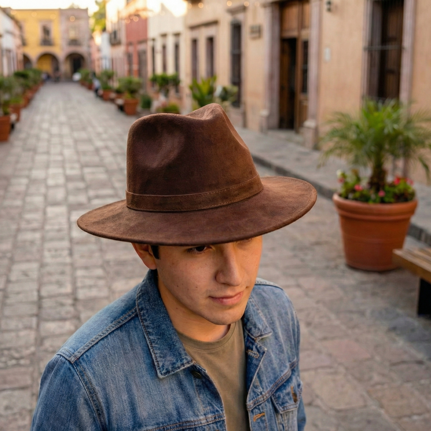 Sombrero Explorer Gamuza Cafe (Caballero)
